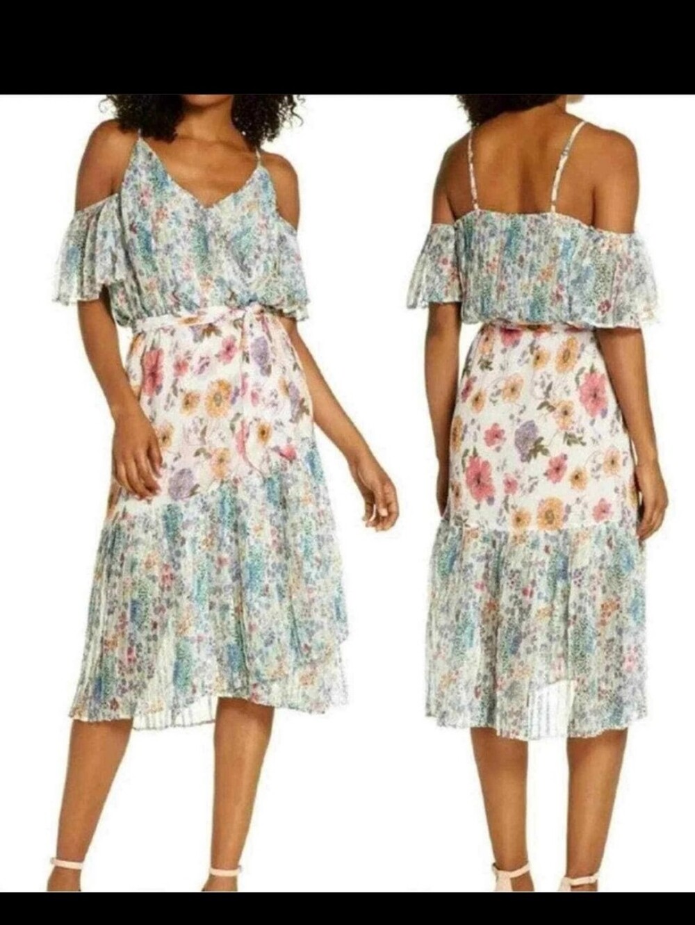 Anthro Foxiedox Furiosa Cold Shoulder Dress 10 Boho Fairy Hippie Wedding Cottage